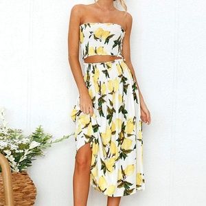 lemon patterned 2-piece set
